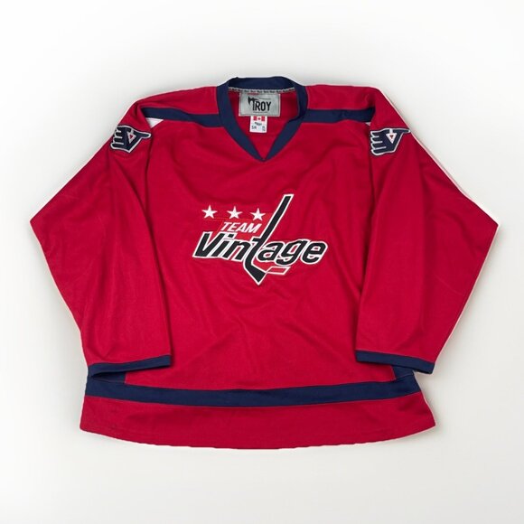 VTG Troy Jersey Team Vintage Washington capitals style Mens Sz XL Canada made - Picture 1 of 16